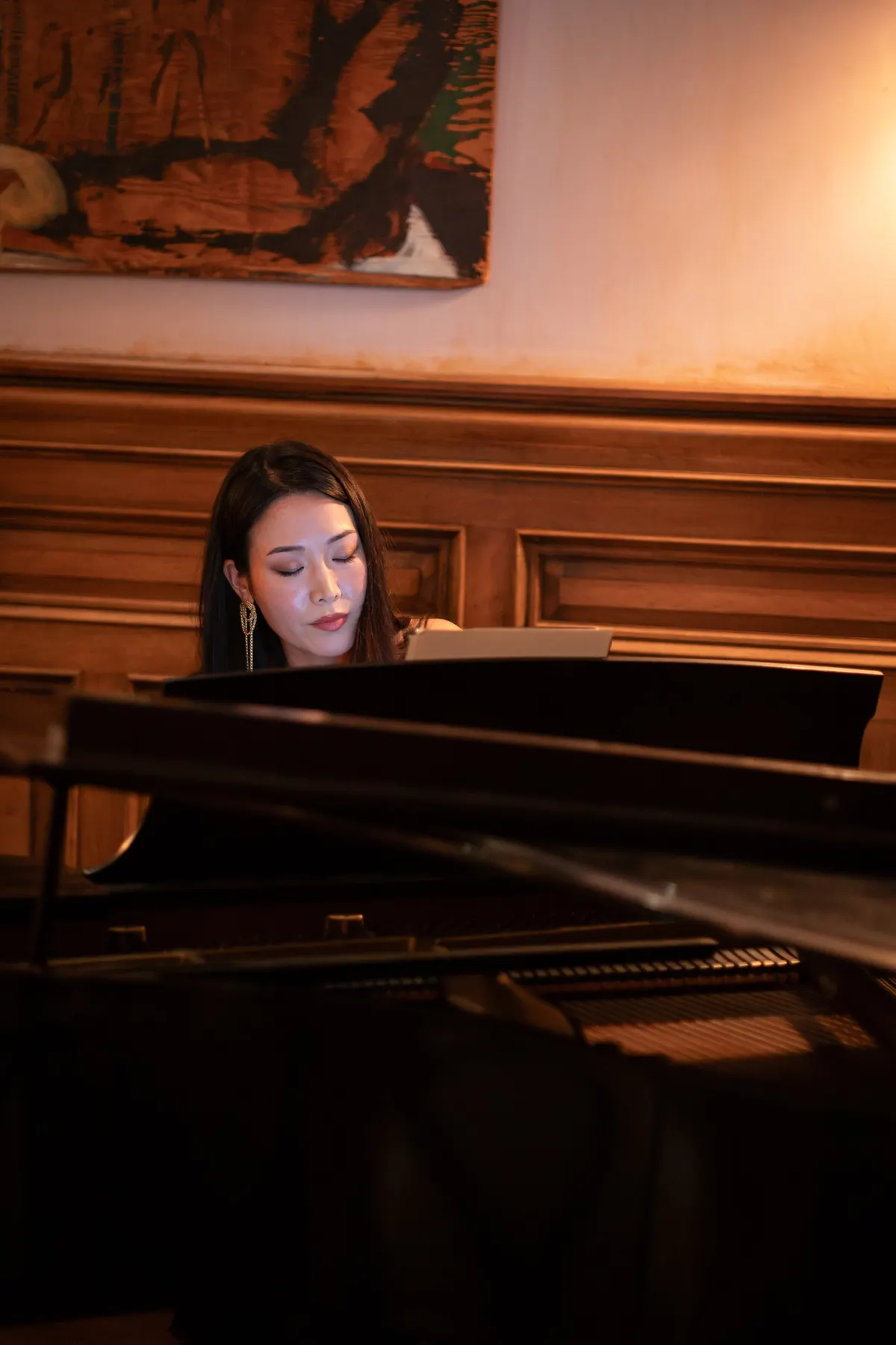 Rieko Tsuchida at the piano at The Hotel Chelsea